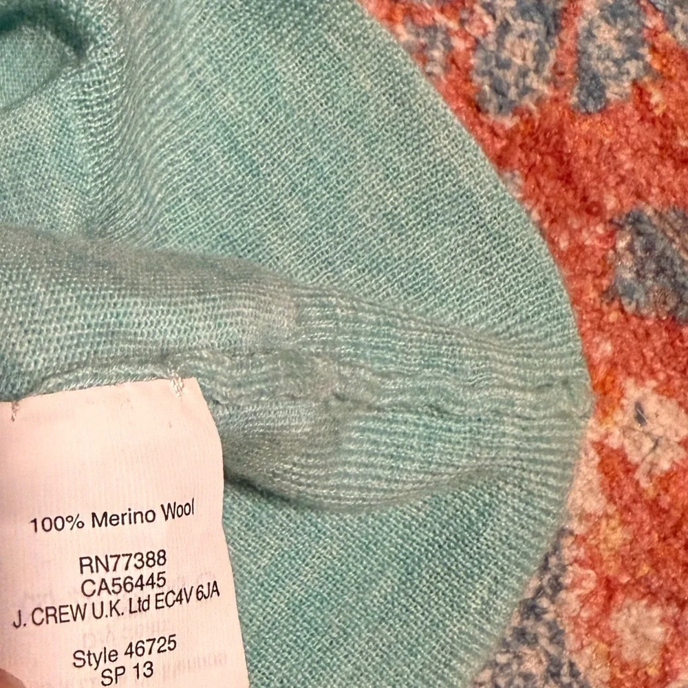 J.Crew merino wool aquamarine Tippi crewneck sweater